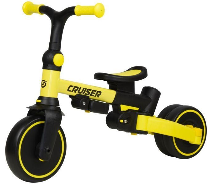 Трехколесный детский велосипед-биговел 6-в-1 Tri-cycle Cruiser Milano 002 с родительской ручкой желтый Milano002/2 фото