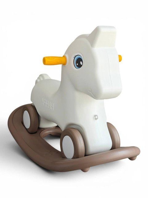 Каталка-качалка детская Happy Pony MN616 2 в 1 со съемной качели и колесами PP для детей от 1 года Белый 3079020138 фото