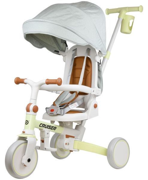 Трехколесный детский велосипед-биговел 6-в-1 Tri-cycle Cruiser Milano 002 с родительской ручкой кремовый Milano002/1 фото