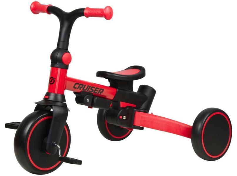 Трехколесный детский велосипед-биговел 6-в-1 Tri-cycle Cruiser Milano 002 с родительской ручкой красный Milano002/3 фото
