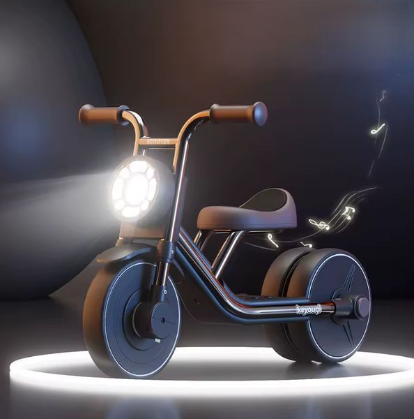 Детский беговел-трицикл Kidy Go 2 в 1 с LED фарой, музыкой, EVA колесами и стальной рамой до 40 кг Зеленый Чорний 3083120477 фото
