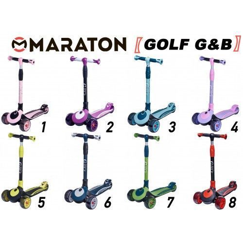 Самокат Maraton Golf G purple-white триколісний складаний зі світловими колесами 3&ndash;8 років Golf G purple-white фото