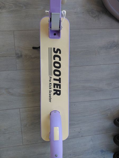 Детский двухколесный самокат Pro Kick Scooter 200 мм Фиолетовый складной с LED колесами и ручным тормозом 3169133164 фото