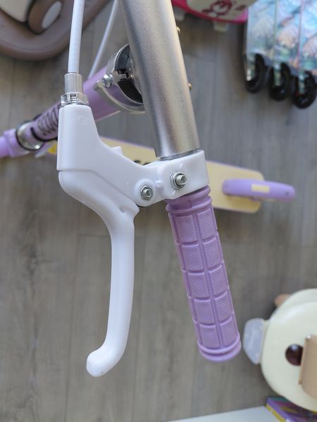Детский двухколесный самокат Pro Kick Scooter 200 мм Фиолетовый складной с LED колесами и ручным тормозом 3169133164 фото